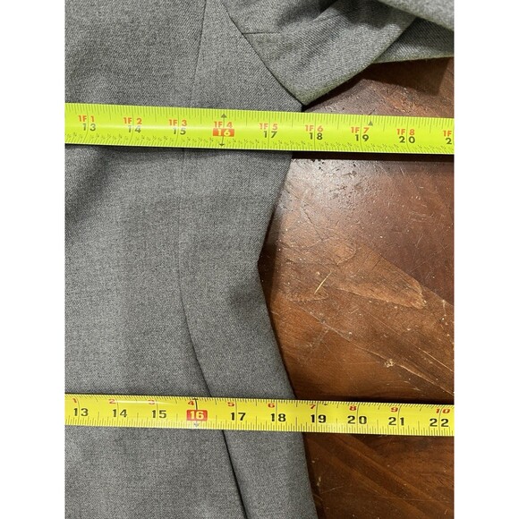 Banana Republic Gray Removable Faux Fur Collar Blazer Sz 4 Office Siren Mob Wife - Picture 10 of 15